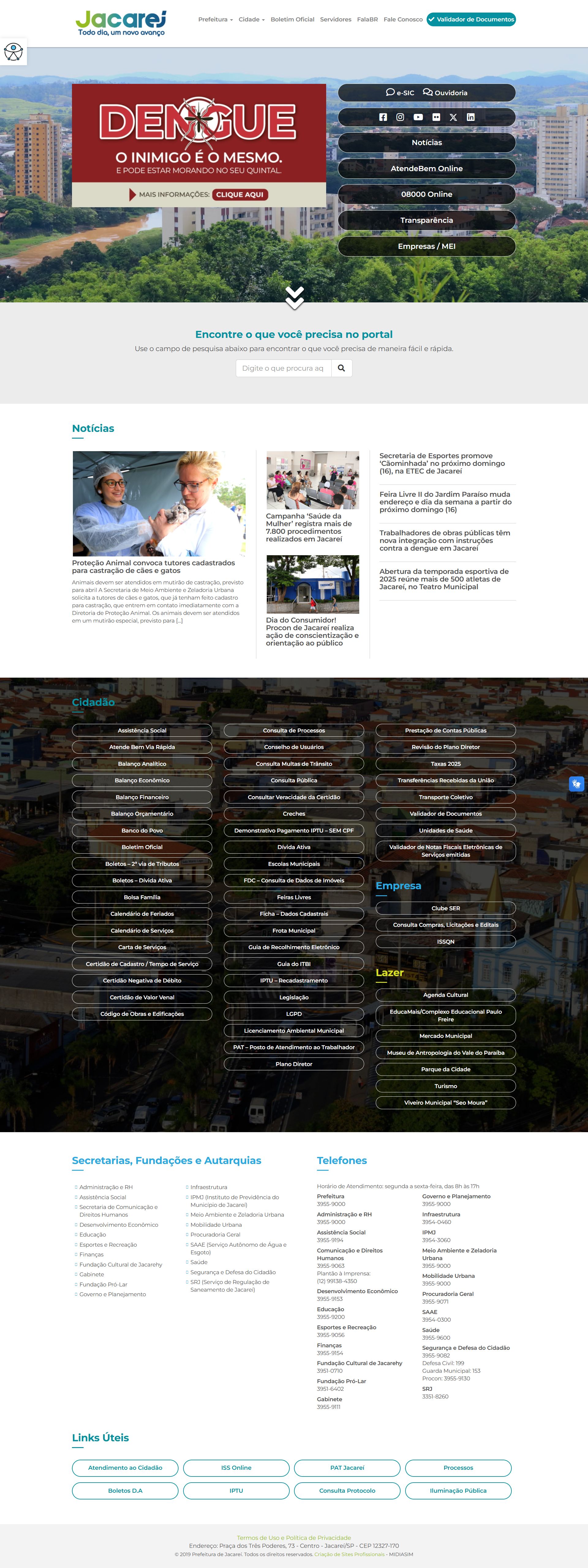 Criação Site Prefeitura de Jacareí