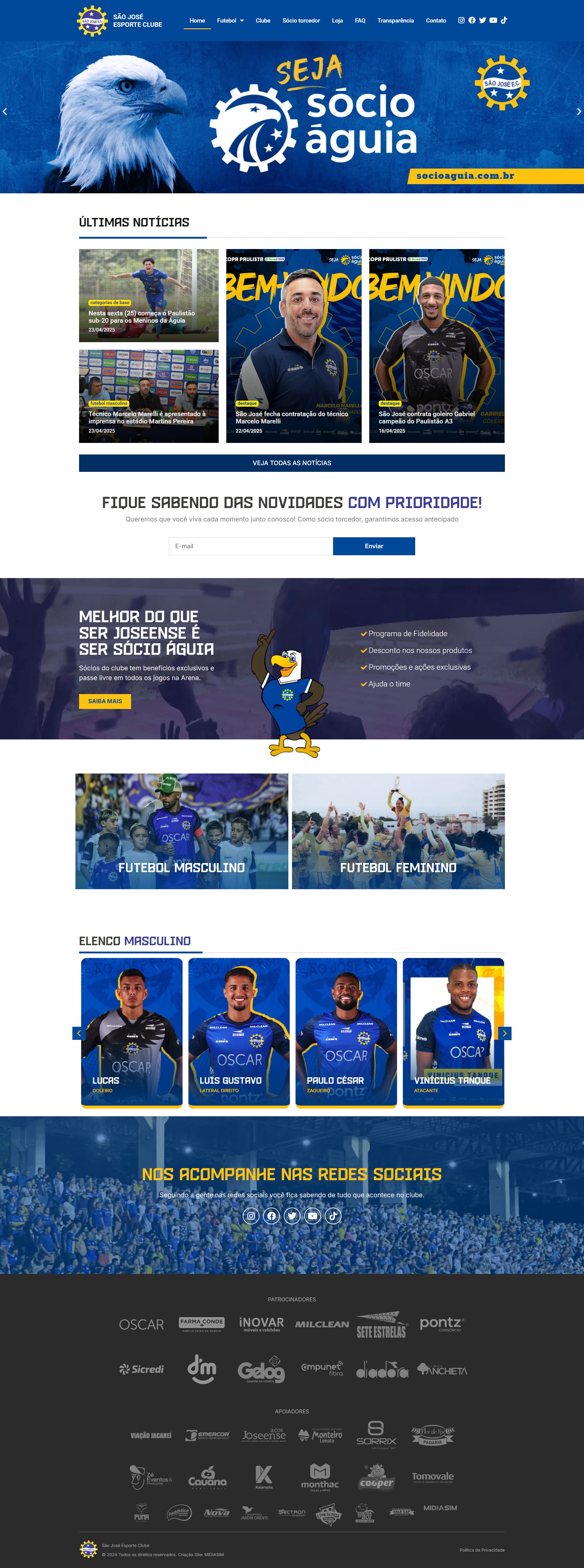 Criação Site São José Esporte Clube