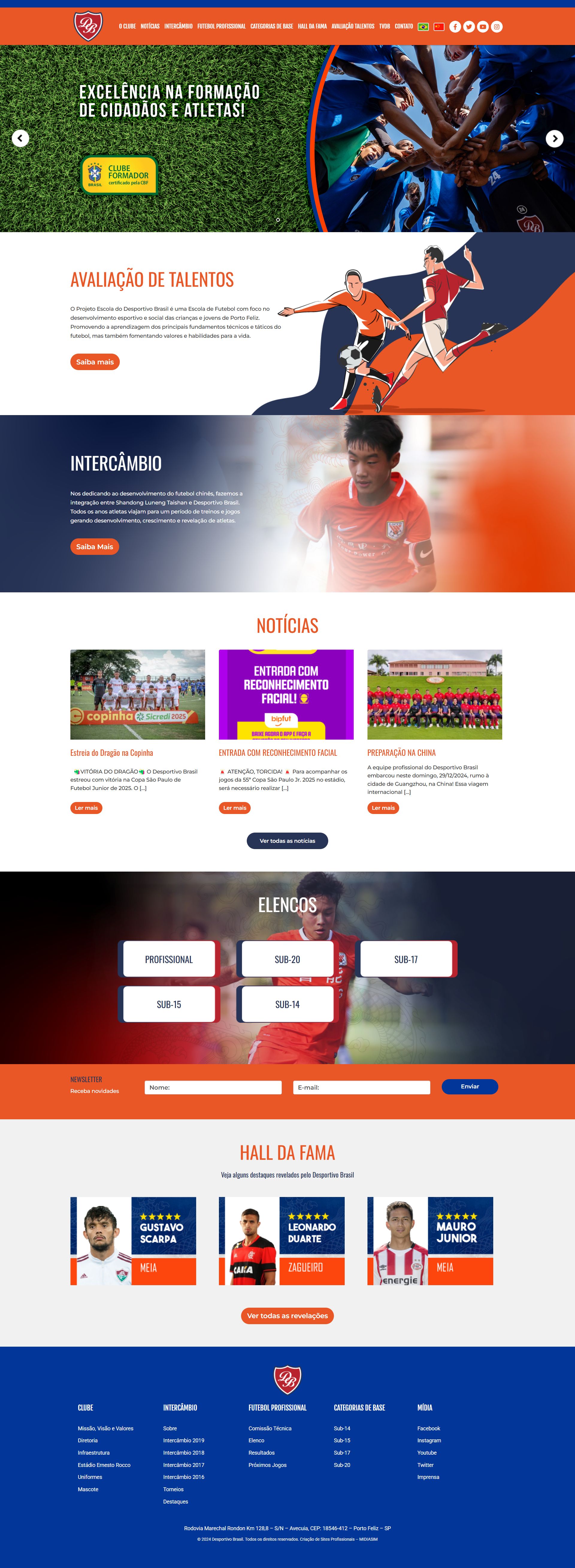 Desenvolvimento Site Desportivo Brasil